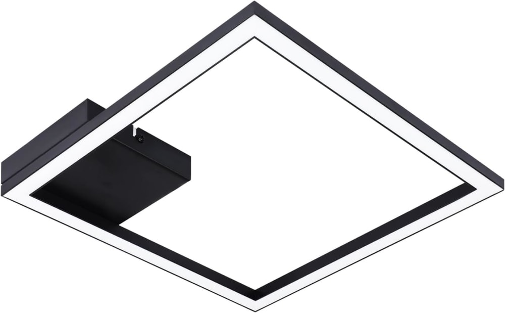 Plafonnier en fer aluminium noir 29.4x29.4x3.8cm led 3000k 12w — vue 4