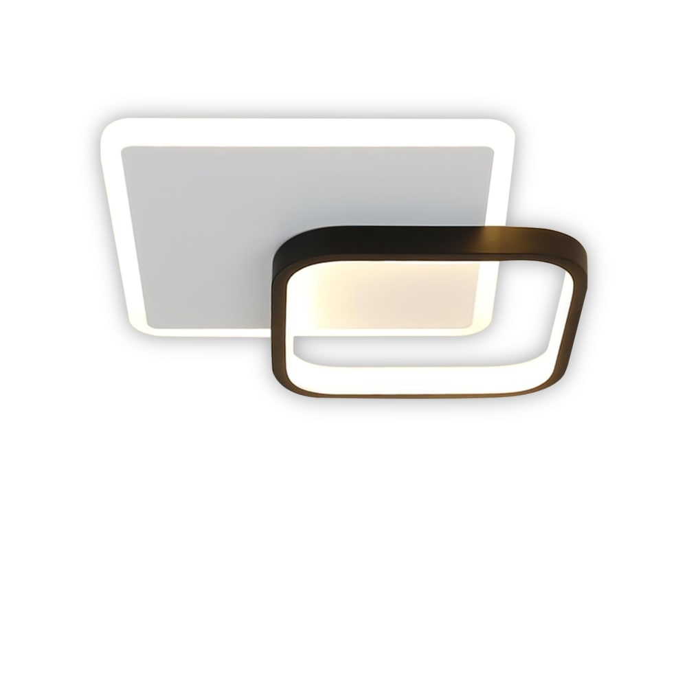 Plafonnier en plastique noir 24x24x6cm led 3000k 15w