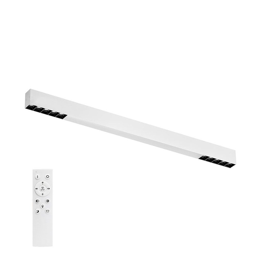 Plafonnier en aluminium blanc 80x5.2x3.3cm led intensité variable 25w