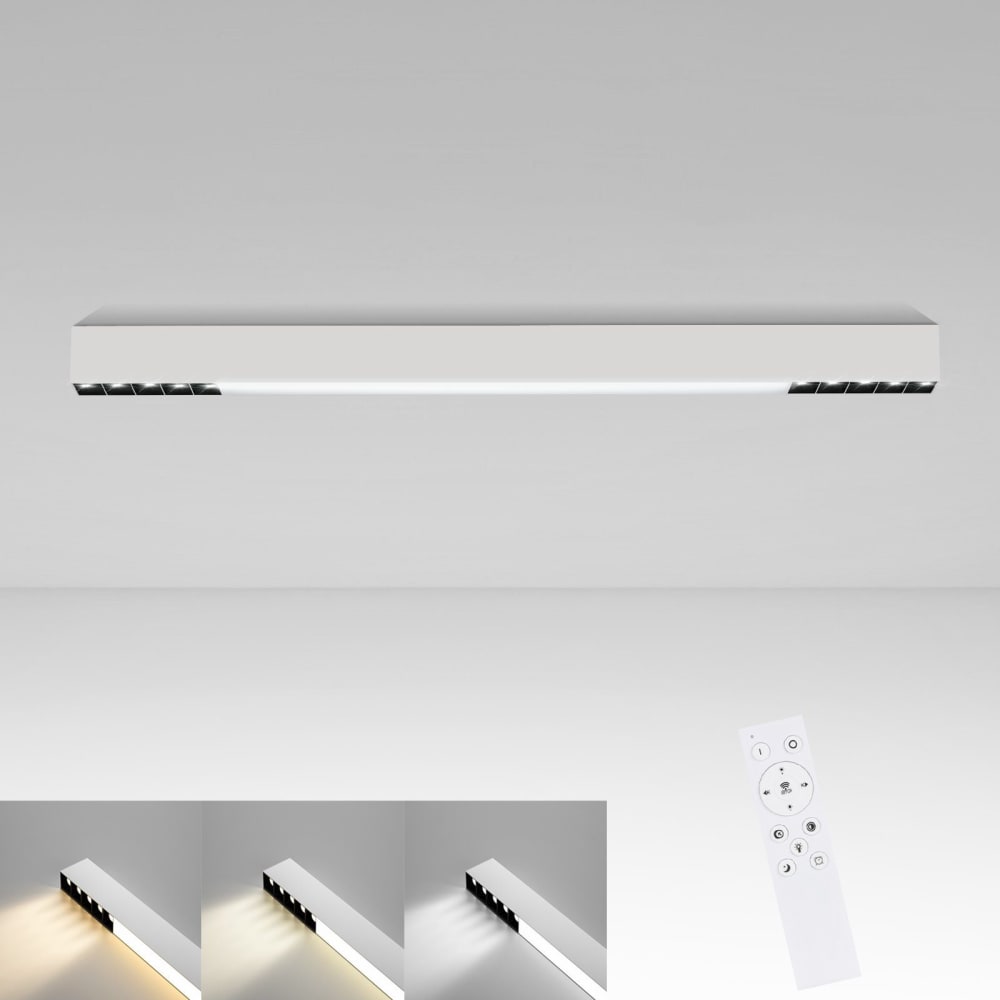 Plafonnier en aluminium blanc 80x5.2x3.3cm led intensité variable 25w — vue 3