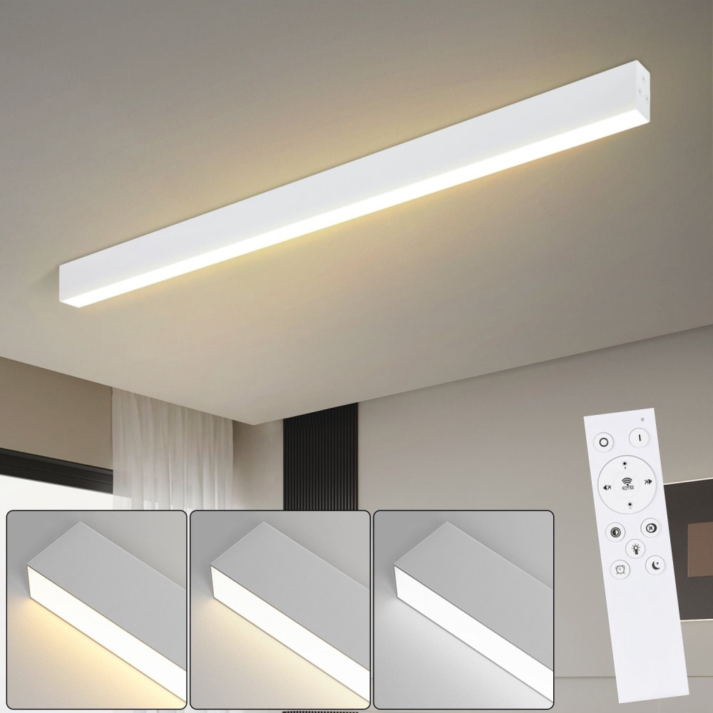 Deckenleuchte Aluminium 80x5.2x3.3cm Weiß LED Intensité variable