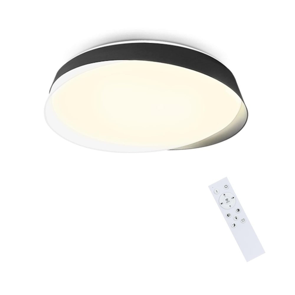 Plafonnier en pvc blanc 42x41x9.5cm led intensité variable 36w