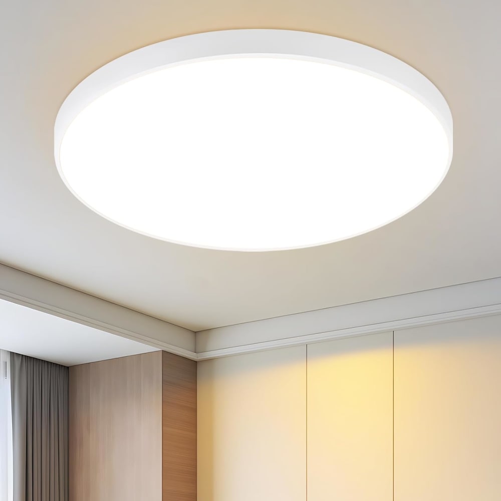 Plafonnier en pvc blanc 21x21x5.7cm led 3000k 12w — vue 3