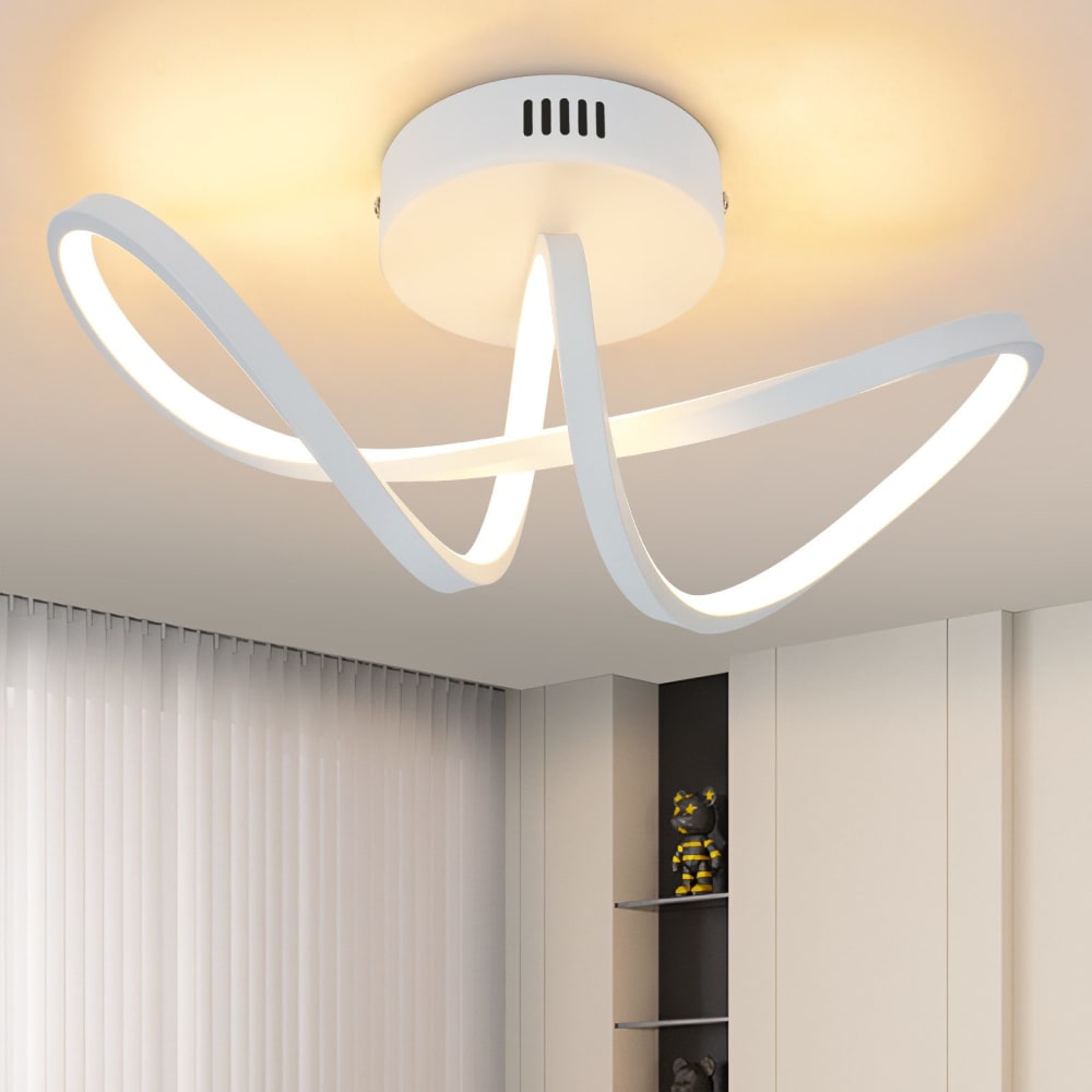 Plafonnier en aluminium blanc 34x14.5x17cm led 3000k 12w — vue 3