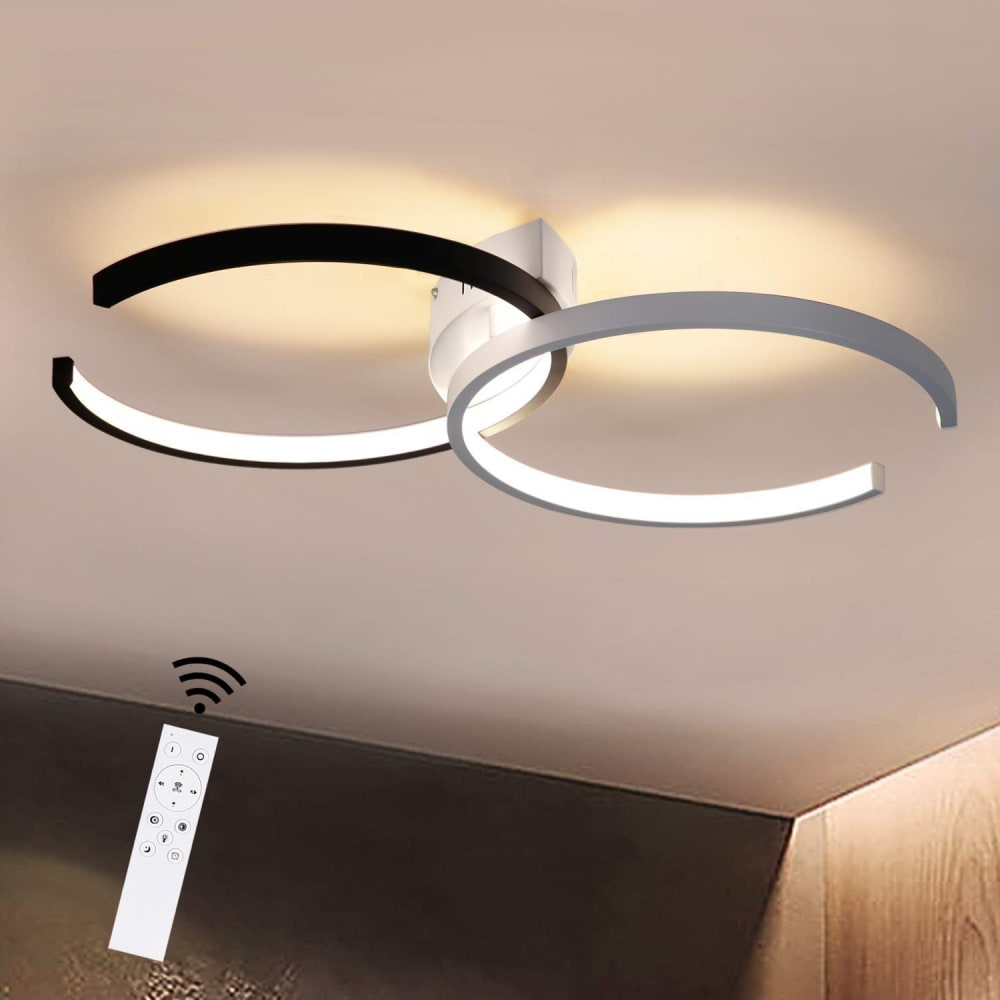 Plafonnier en plastique noir 54x32x8.5cm led intensité variable 37w — vue 3