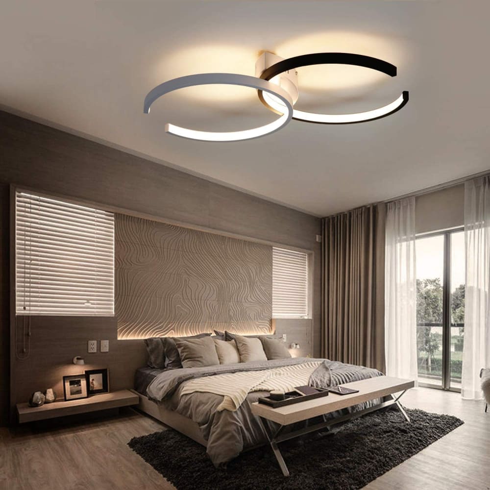 Plafonnier en plastique noir 54x32x8.5cm led intensité variable 37w — vue 4