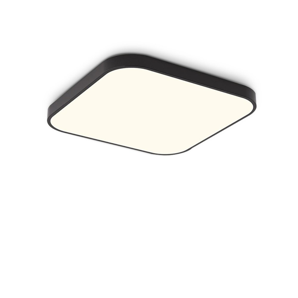 Plafonnier en plastique noir 27x27x2.5cm led 4000k 19w