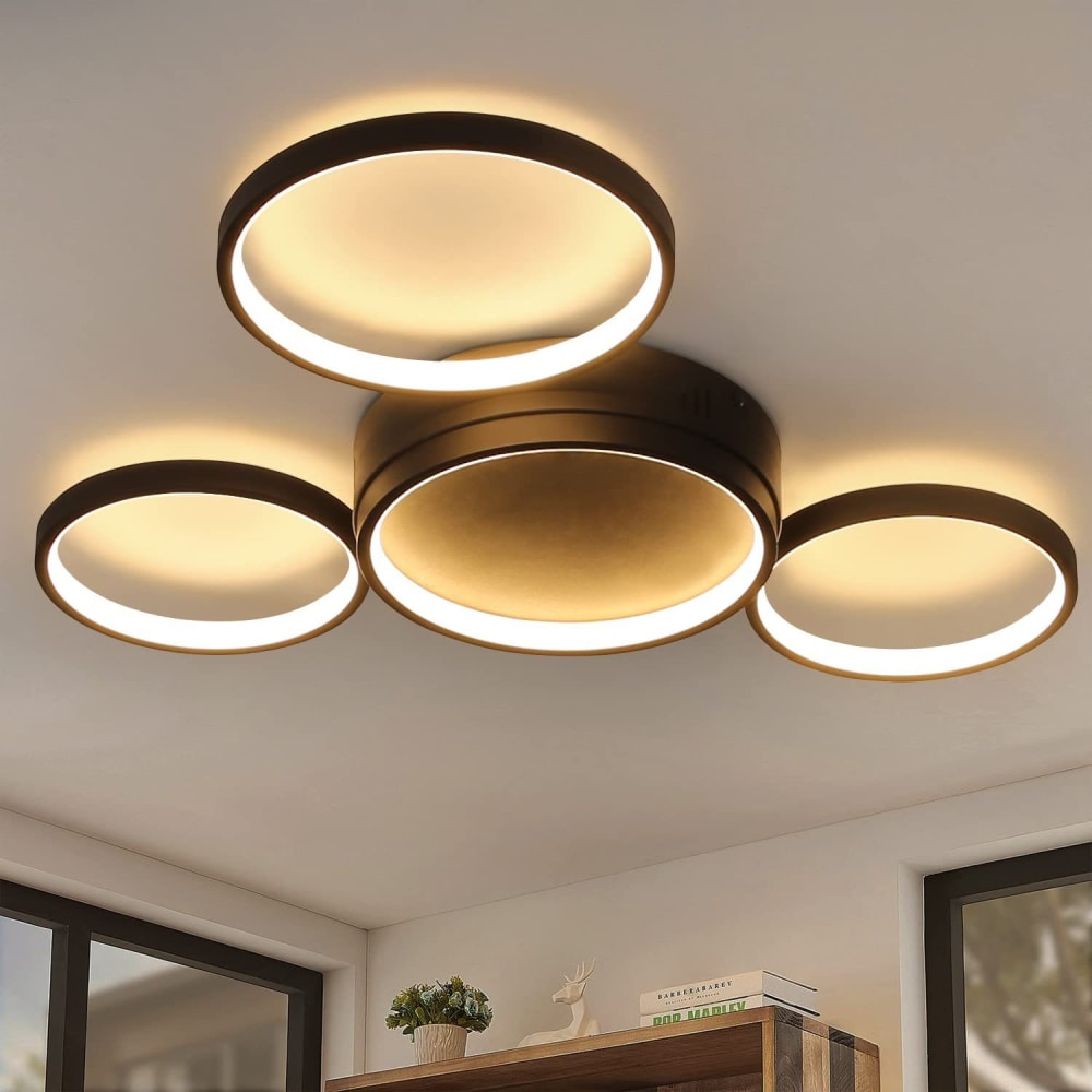Plafonnier en aluminium noir 61.5x46.5x6.3cm led 3000k 29w — vue 3