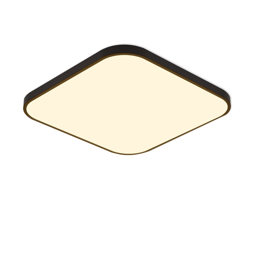Plafonnier en plastique noir 27x27x2.5cm led 3000k 19w