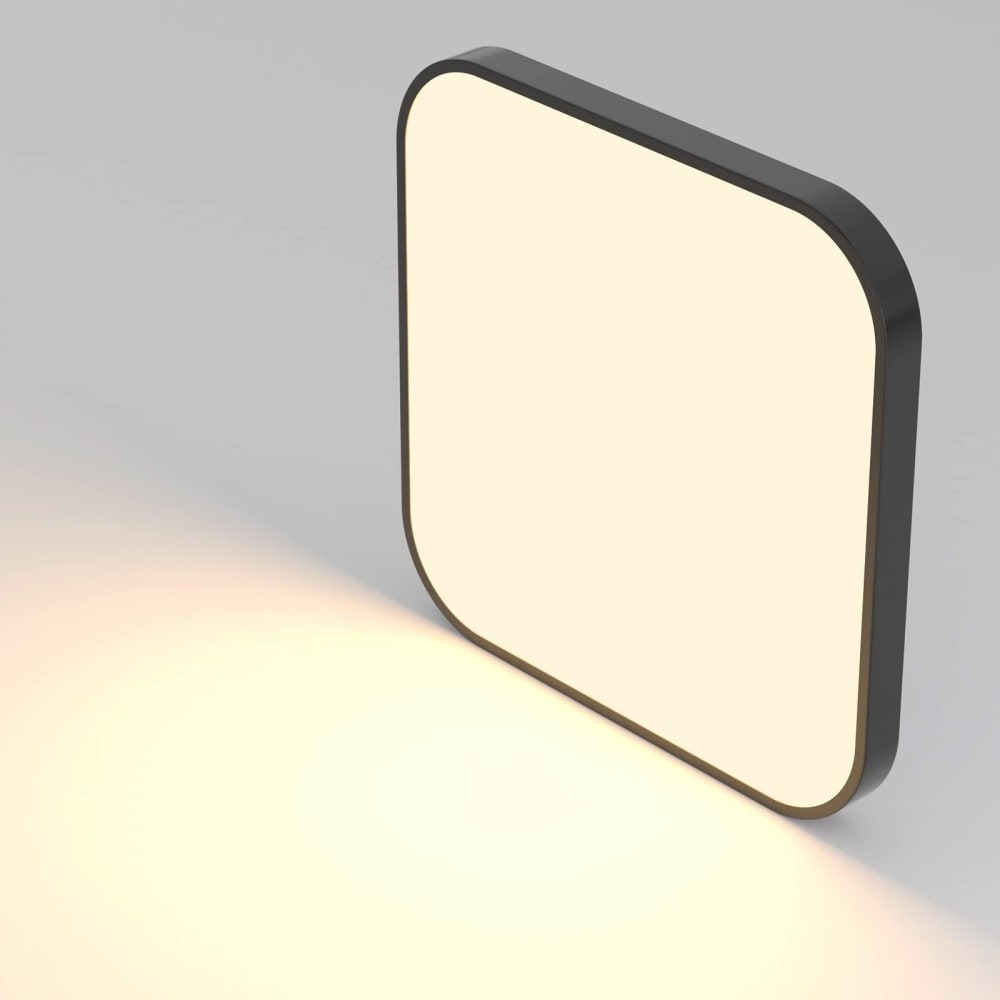 Plafonnier en plastique noir 27x27x2.5cm led 3000k 19w — vue 4