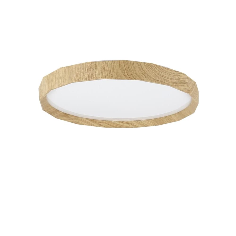 ZMH Deckenleuchte Eisen 40x40x7cm Holzfarbton LED Intensité variable 43W style modern Braun Stahl