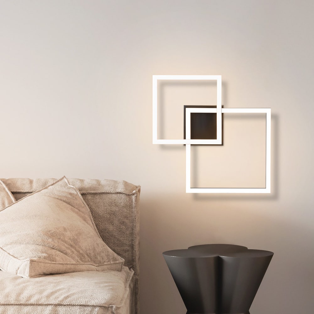 Plafonnier en plastique noir 34.5x34.5x6.7cm led 3000k 20w — vue 4