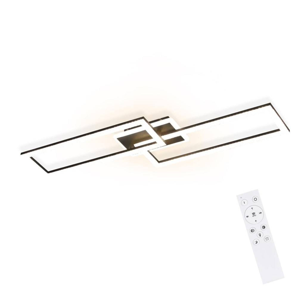 Plafonnier en acrylique noir 80x25.5x7.5cm led intensité variable 56w