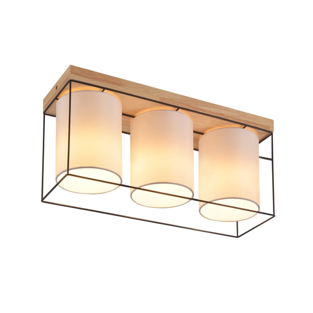Plafonnier en fer brun 43x13.5x21cm e14