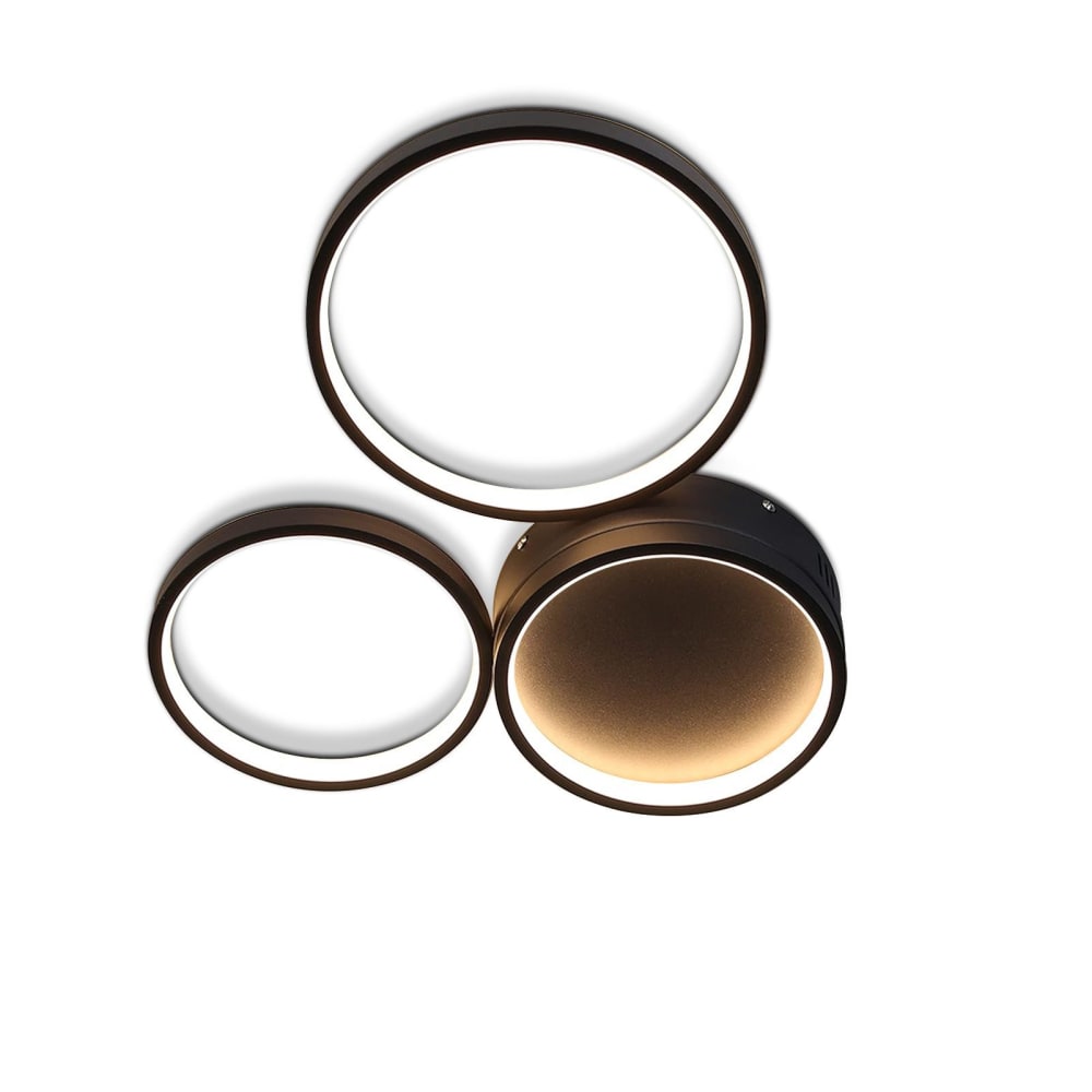 Plafonnier en aluminium noir 43.5x35.5x6cm led 3000k 22w