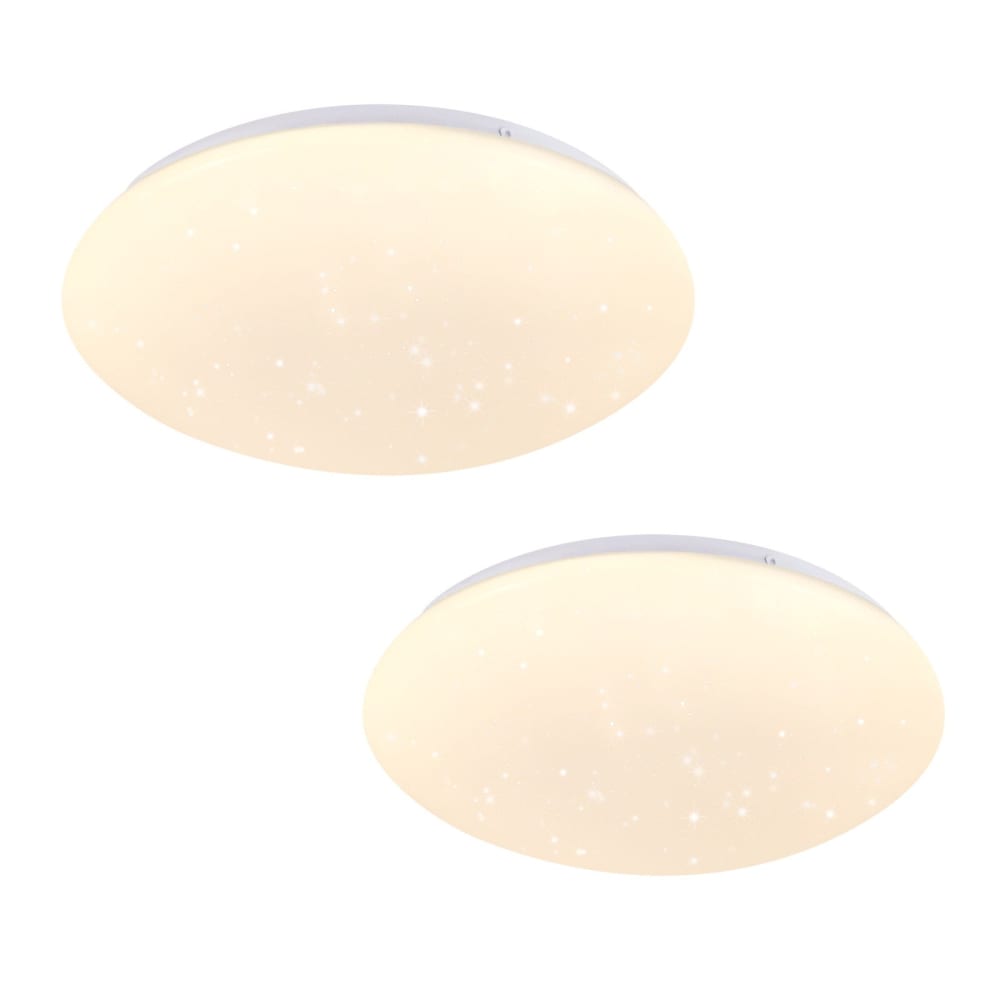 Plafonnier en pvc blanc 16x16x6.7cm led 3000k 5w lot de 2