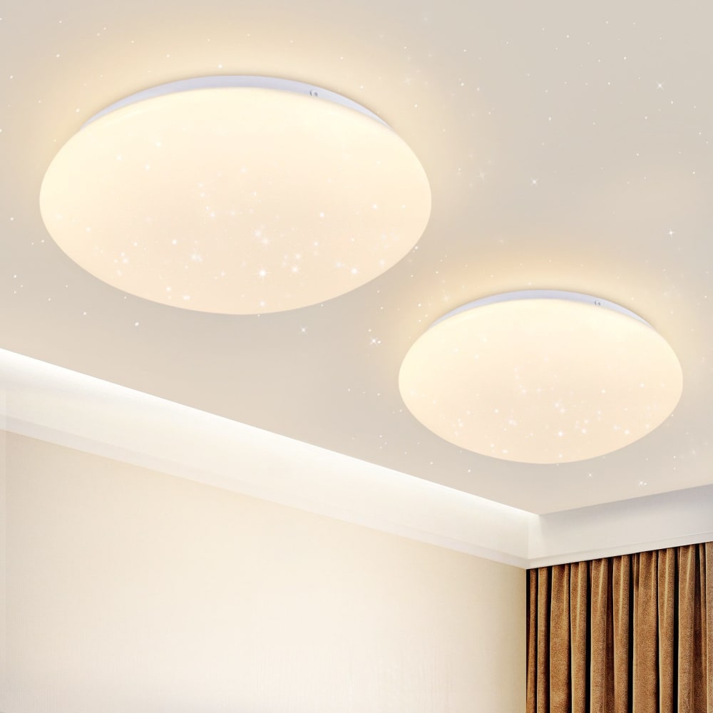Plafonnier en pvc blanc 16x16x6.7cm led 3000k 5w lot de 2 — vue 3