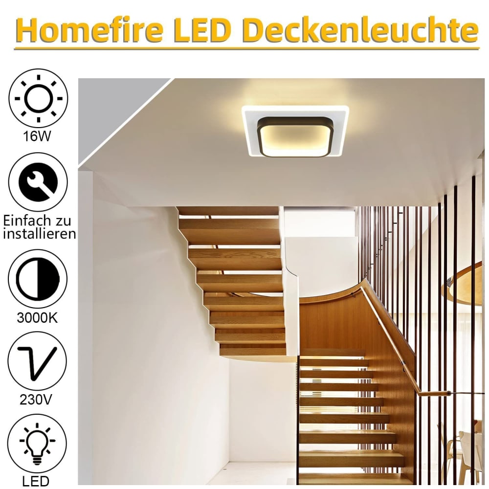 Plafonnier en plastique blanc 24x6cm led 3000k 16w — vue 4