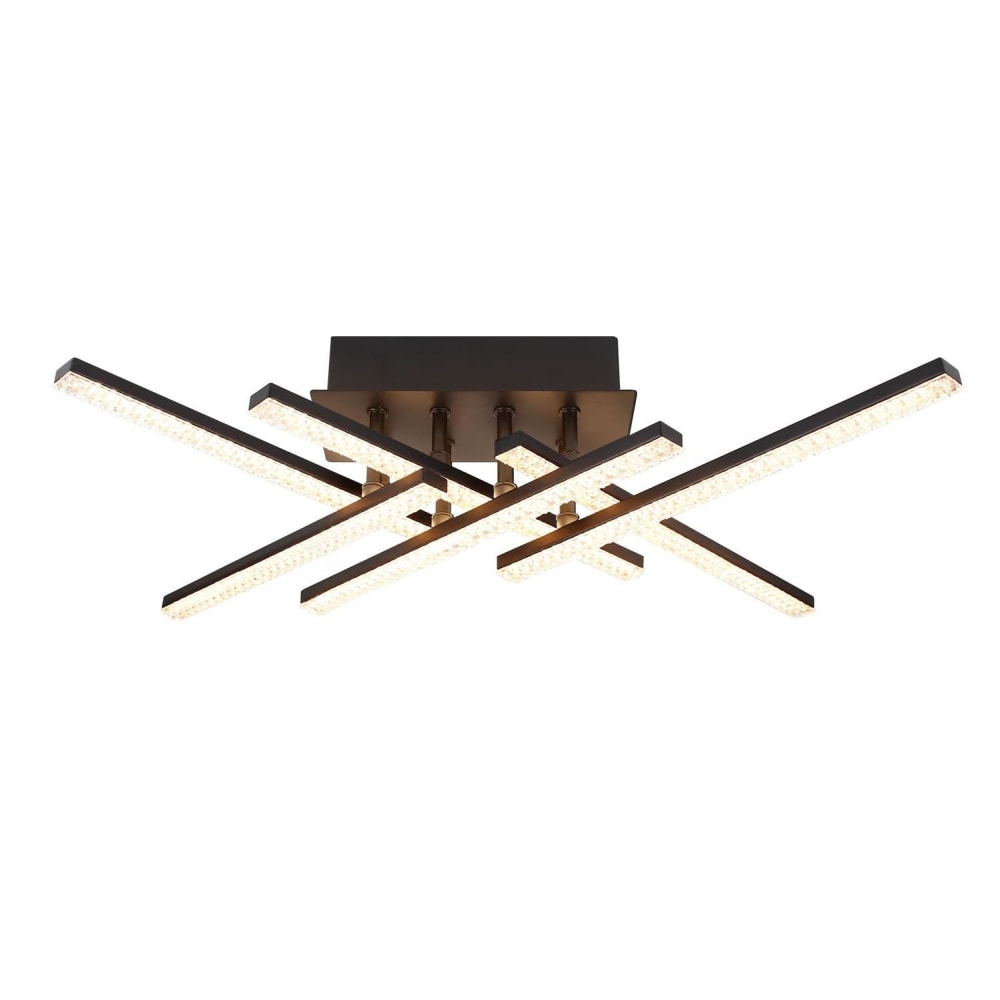 Plafonnier en fer noir 50x36x13cm led intensité variable 36w