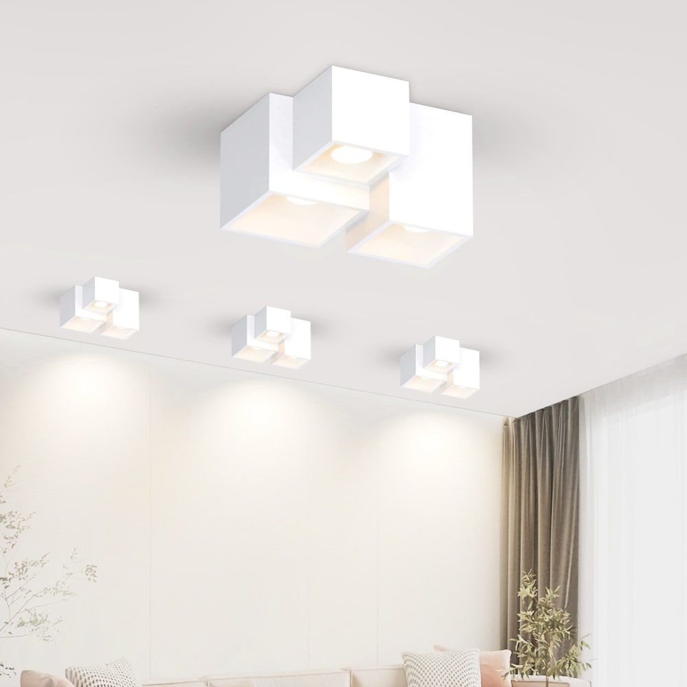 Plafonnier en plastique blanc 24x23x15.3cm gu10 — vue 3