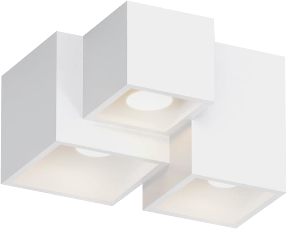 Plafonnier en plastique blanc 24x23x15.3cm gu10 — vue 4