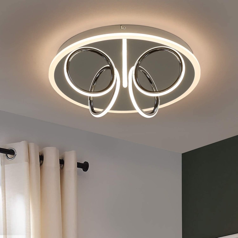 Plafonnier en fer argenté 43x43x12.5cm led 3000k 41w — vue 3