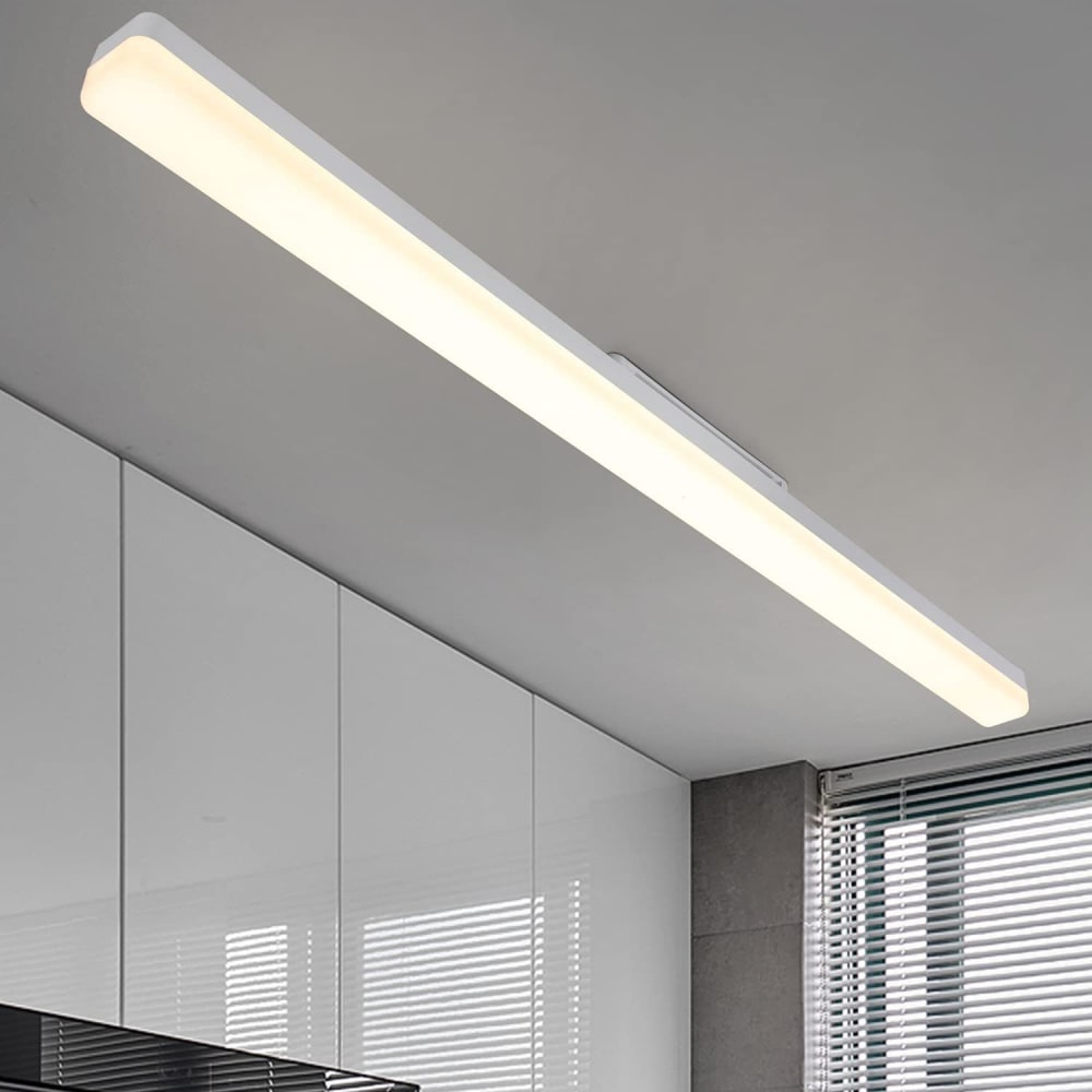 Plafonnier en pvc blanc 90x5x4.5cm led 4000k 36w — vue 3