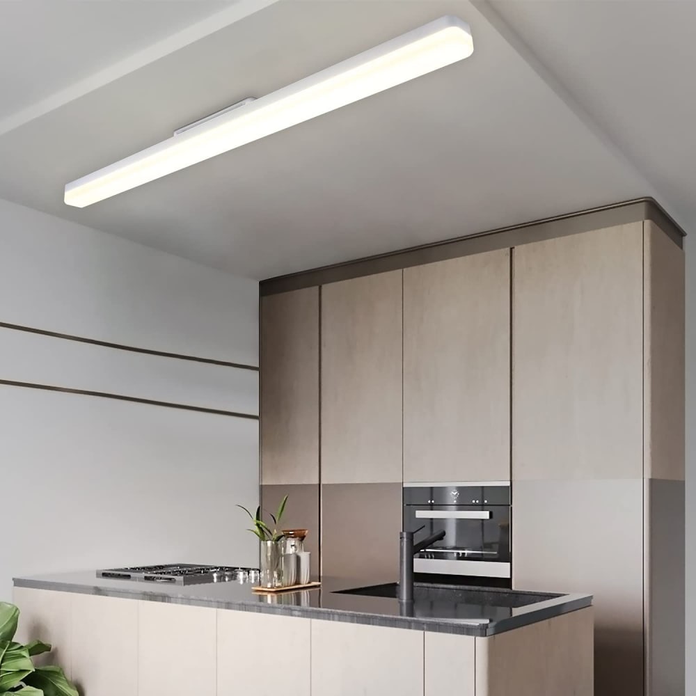 Plafonnier en pvc blanc 90x5x4.5cm led 4000k 36w — vue 4