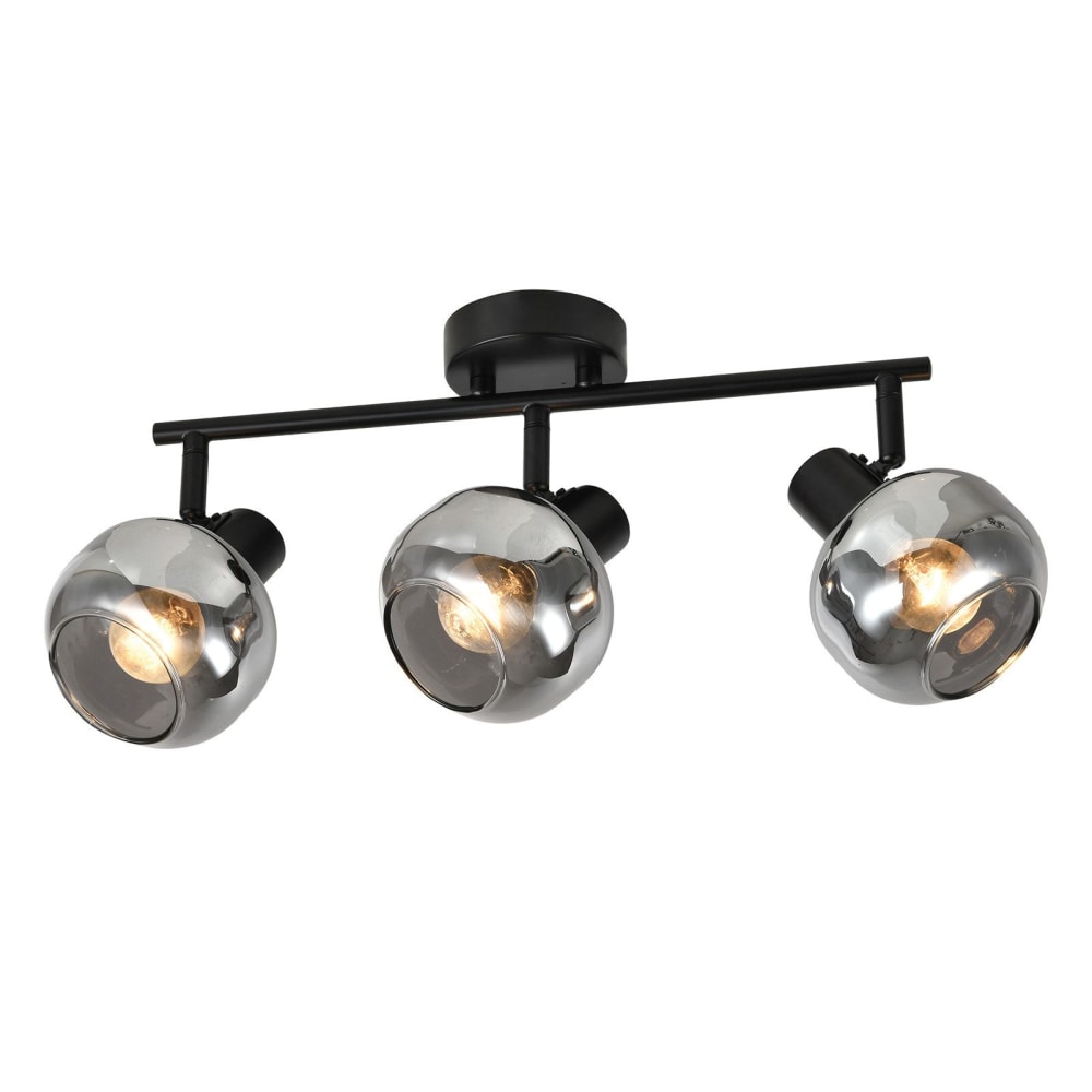 Spot de plafond en fer noir 37x20x19cm e14