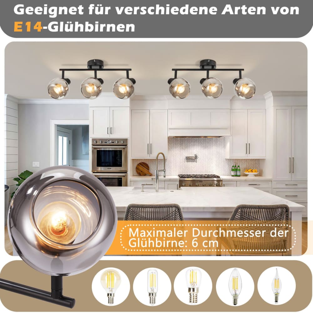Spot de plafond en fer noir 37x20x19cm e14 — vue 3