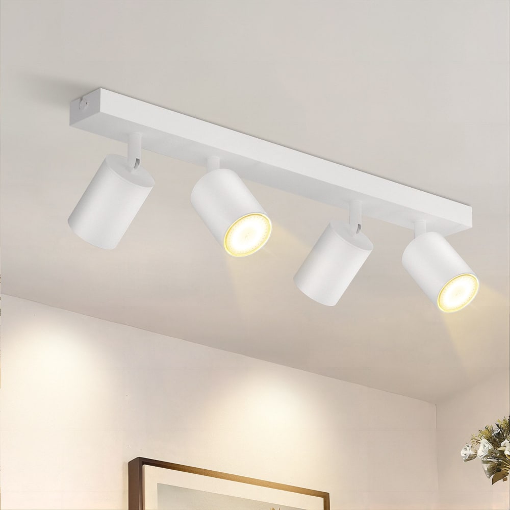 Spot de plafond en fer blanc 53.5x5.5x14cm gu10 — vue 3