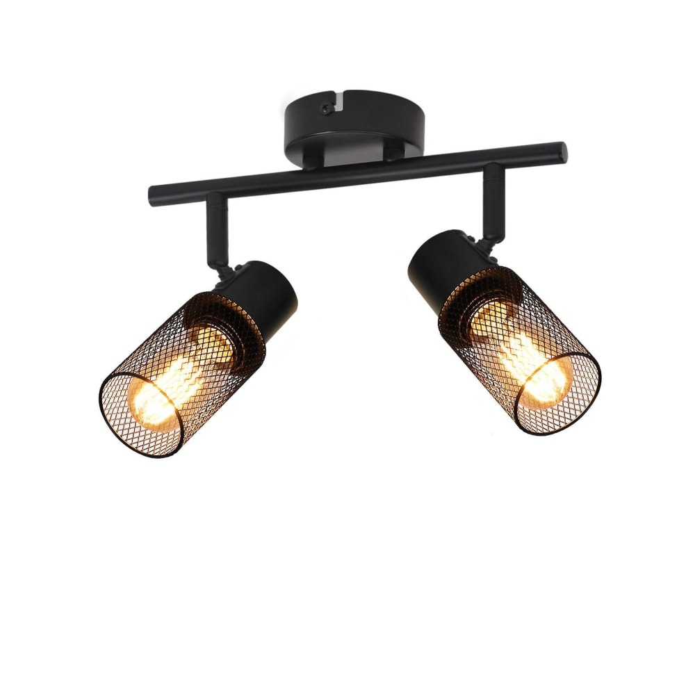 Spot de plafond en fer noir 30x16x21cm e27