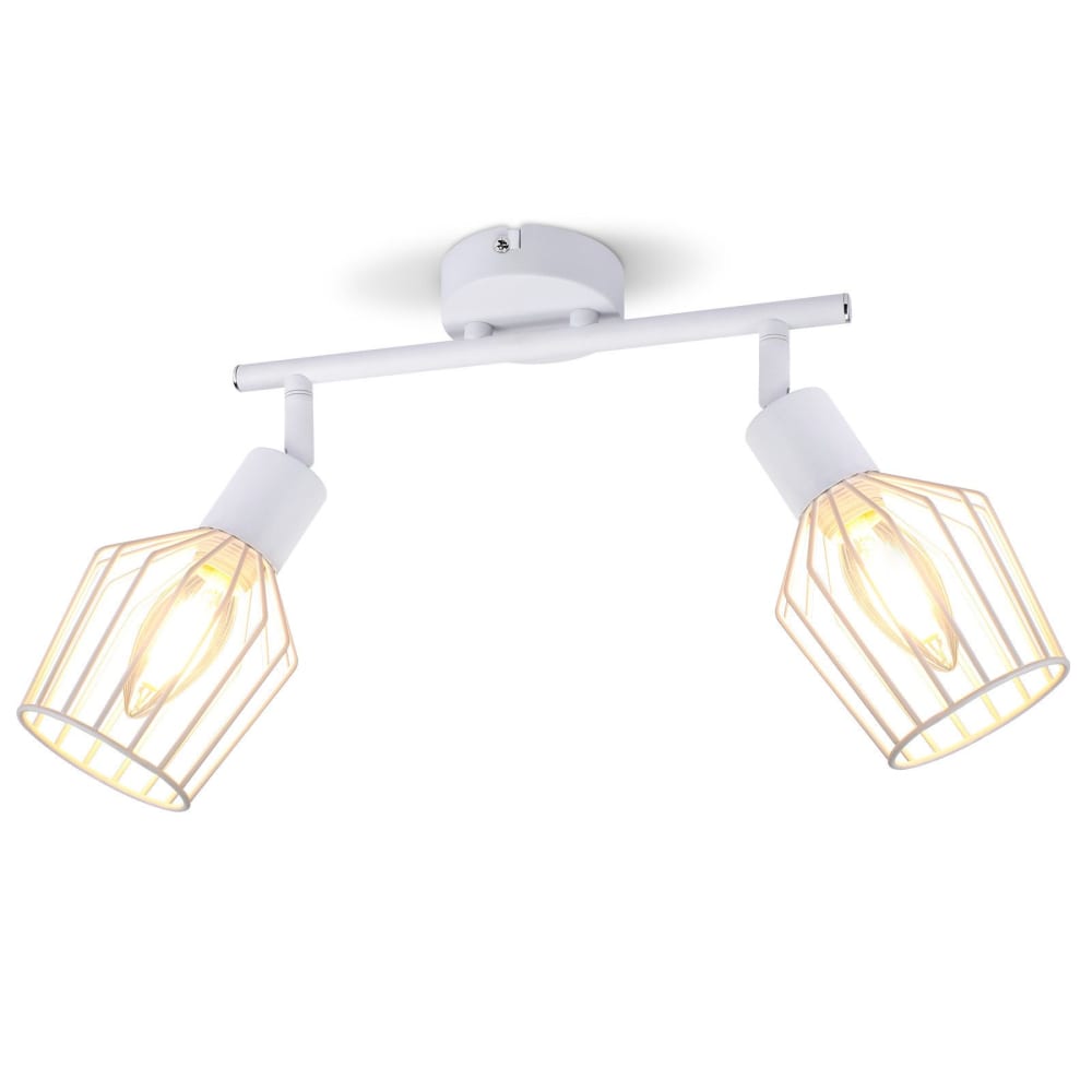 Spot de plafond en fer blanc 34.5x12x24cm e14