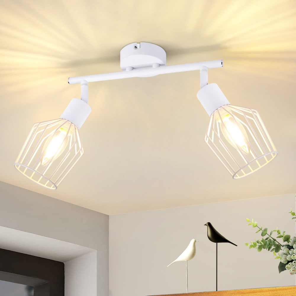 Spot de plafond en fer blanc 34.5x12x24cm e14 — vue 3