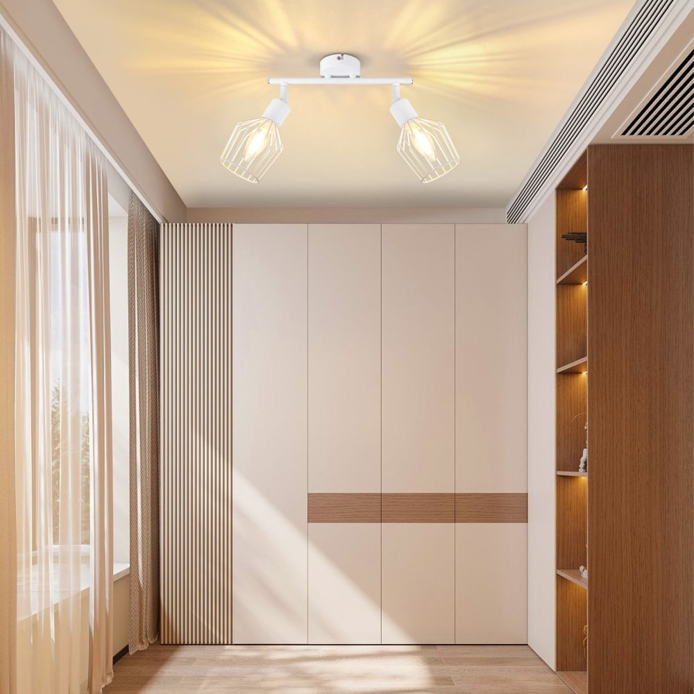 Spot de plafond en fer blanc 34.5x12x24cm e14 — vue 4