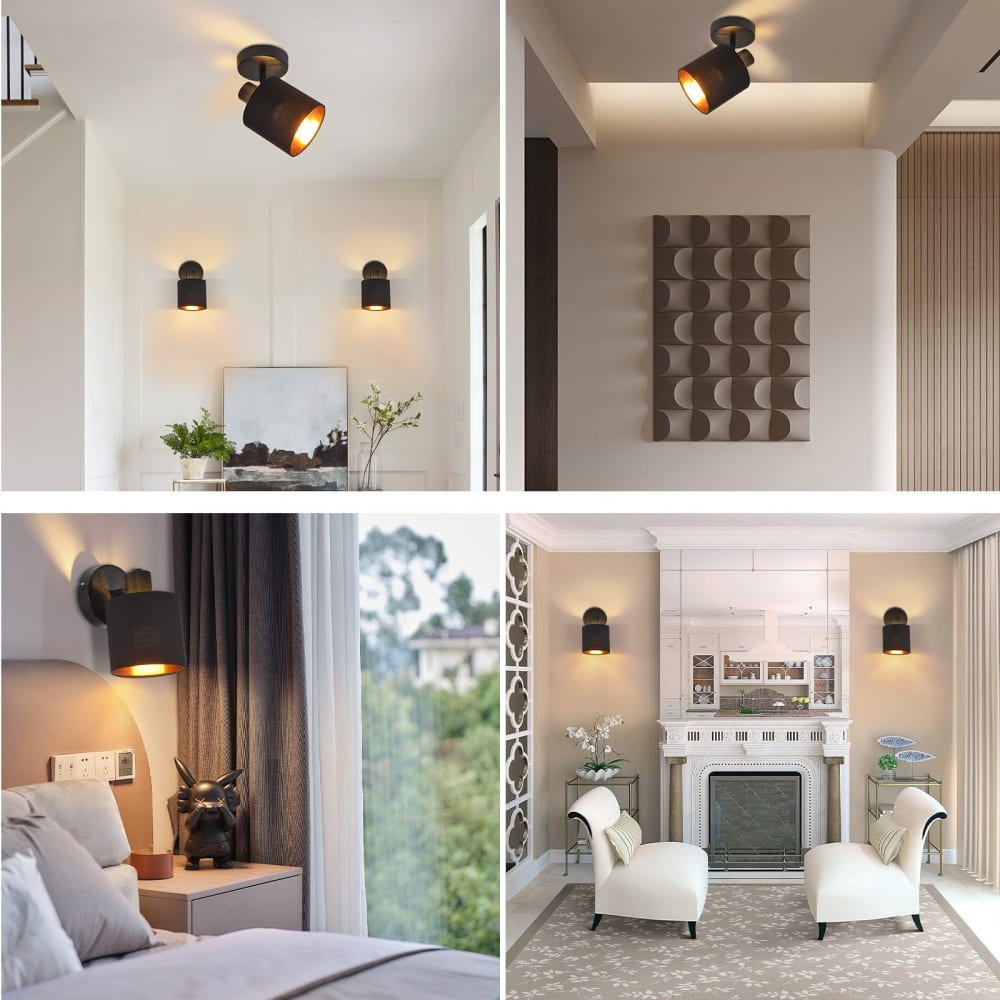 Spot de plafond en fer noir 21x13x13cm e14 — vue 4