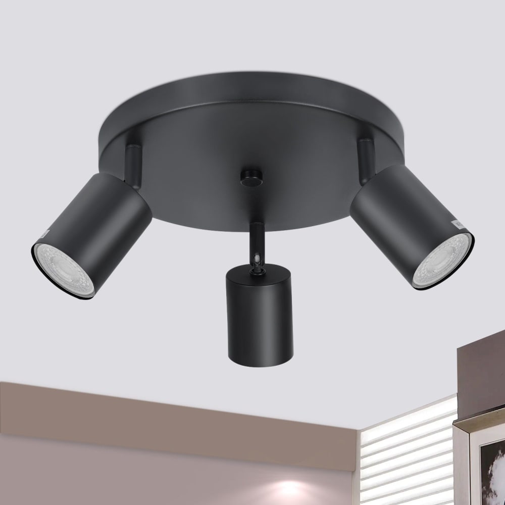 Spot de plafond en fer noir 24x24x14cm gu10 — vue 3