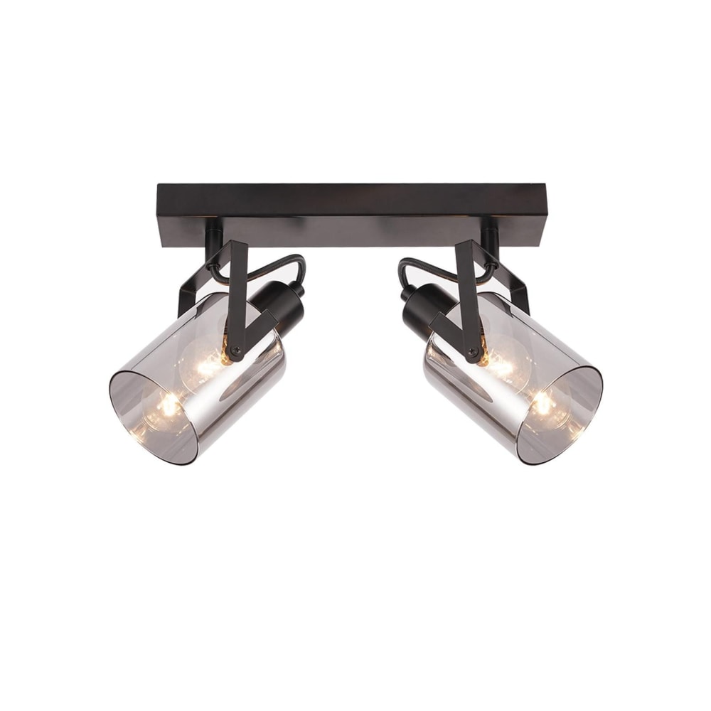 Spot de plafond en fer noir 28x18x16cm e14