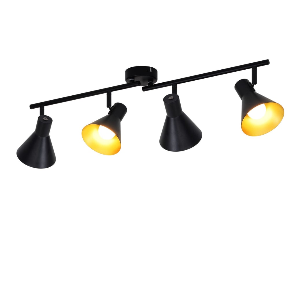 Spot de plafond en fer noir 71x11x21cm e14