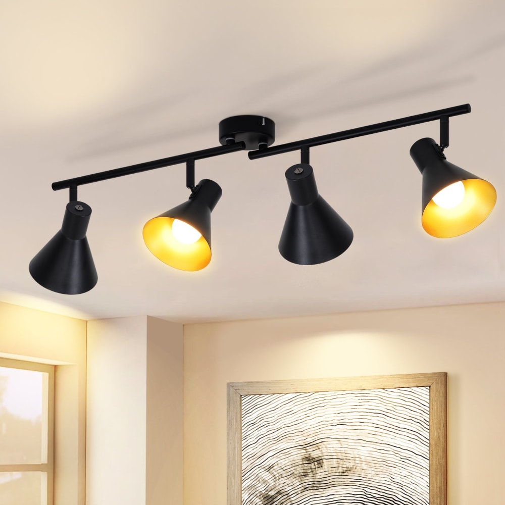 Spot de plafond en fer noir 71x11x21cm e14 — vue 3