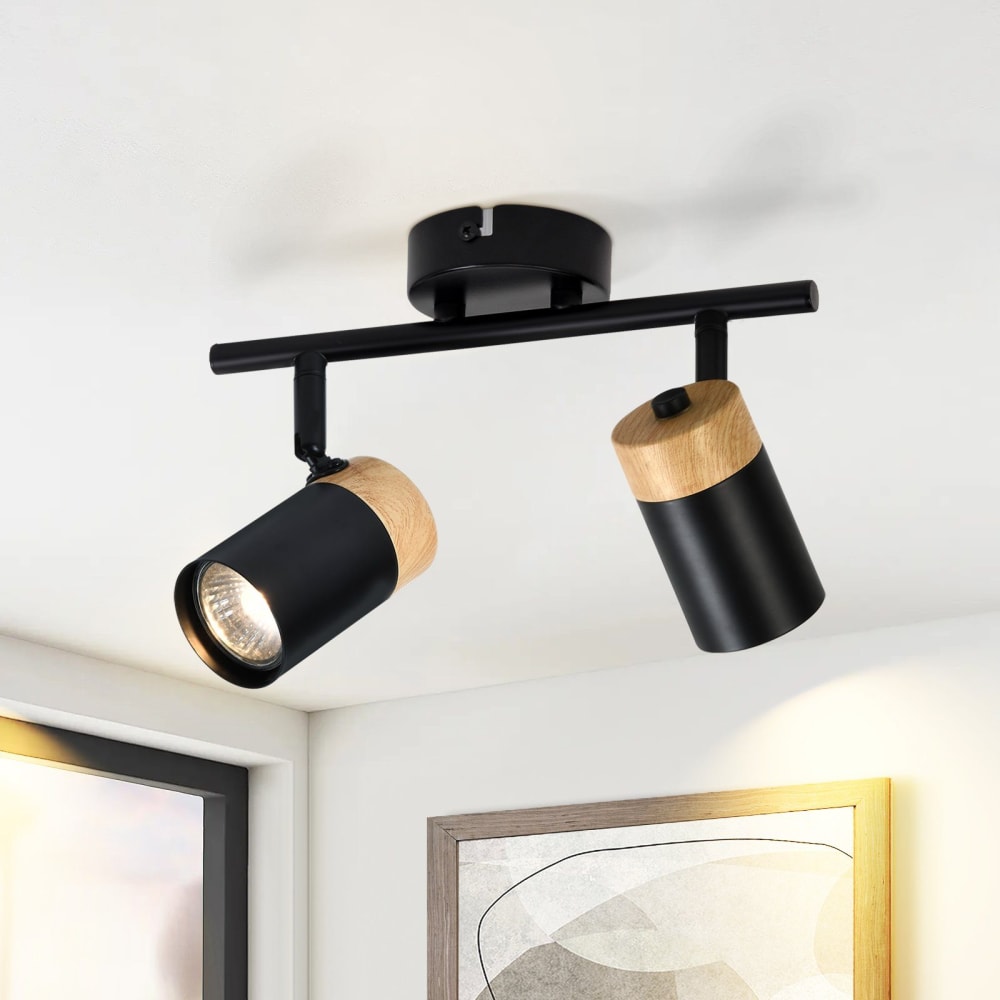 Spot de plafond en fer noir 30x10x19cm gu10 — vue 3