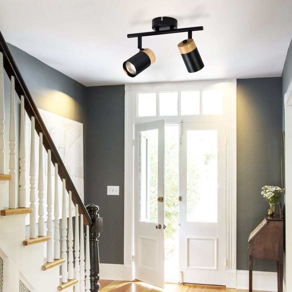 Spot de plafond en fer noir 30x10x19cm gu10 — vue 4