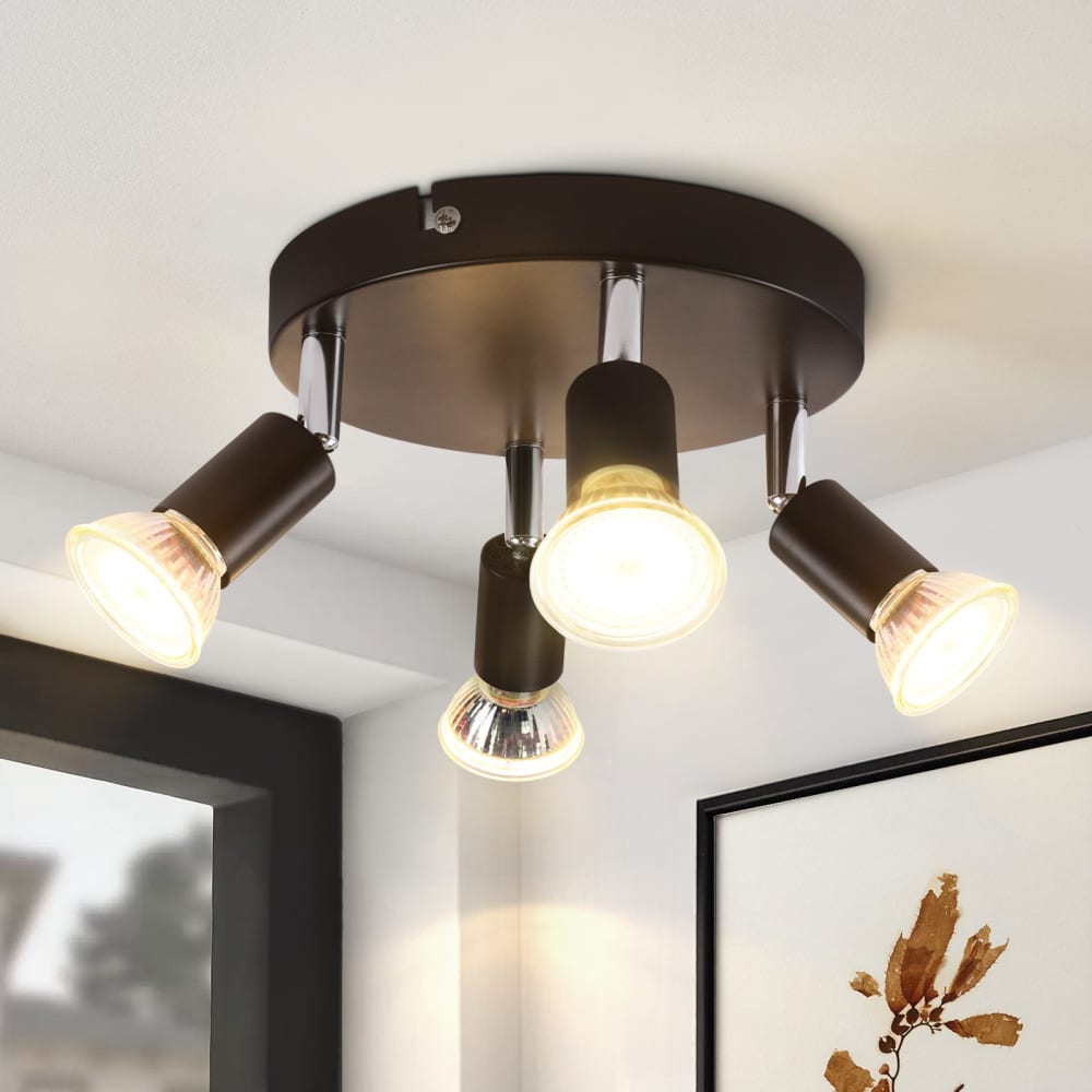Spot de plafond en fer noir 18x18x11cm gu10 — vue 3