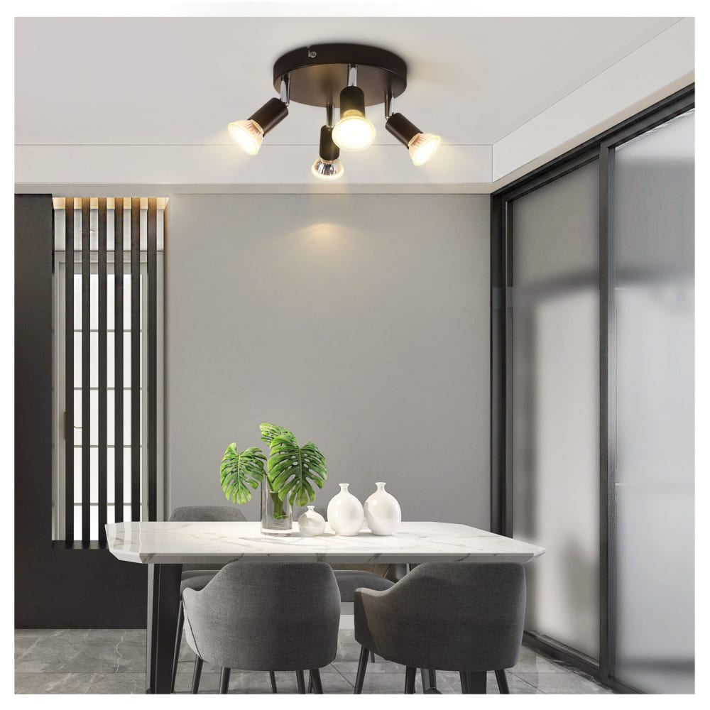 Spot de plafond en fer noir 18x18x11cm gu10 — vue 4