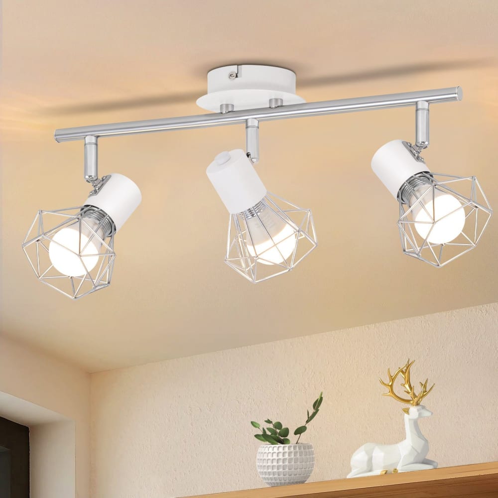 Spot de plafond en fer blanc 49x20x9.5cm e14 — vue 3