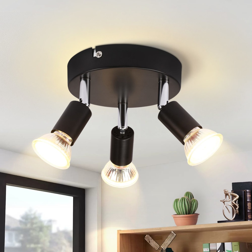 Spot de plafond en fer noir 15x15x10cm gu10 — vue 3