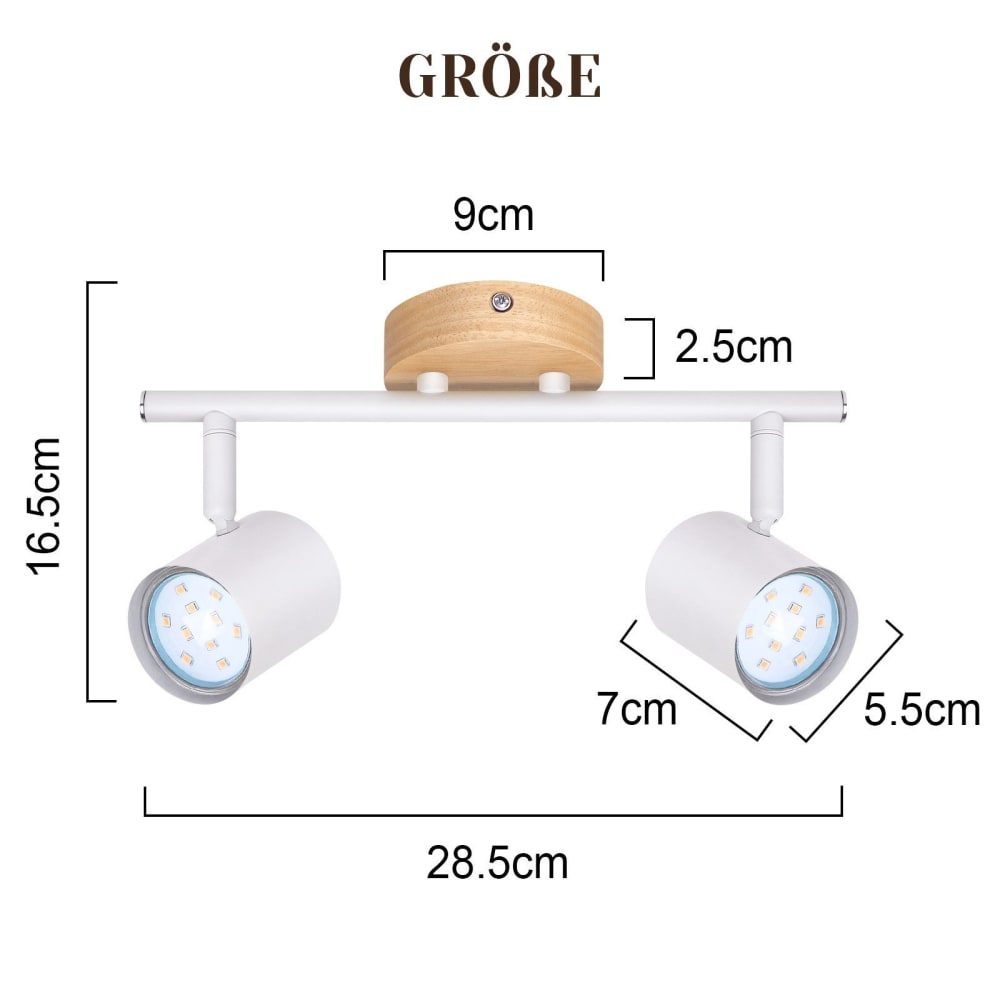 Spot de plafond en fer blanc 31x9x14.5cm gu10 — vue 4
