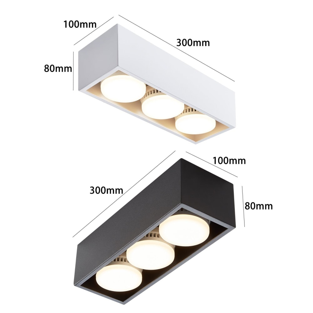 Spot de plafond en fer blanc 30x10x8cm — vue 4