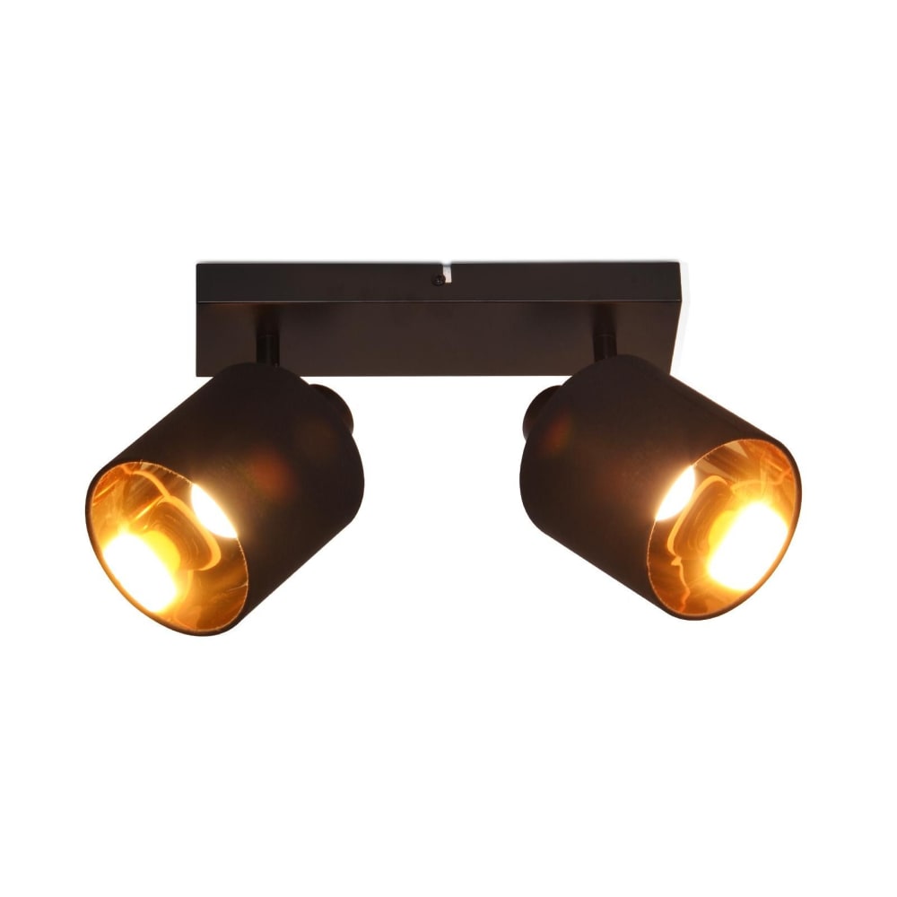 Spot de plafond en fer noir 28x16x13cm e14