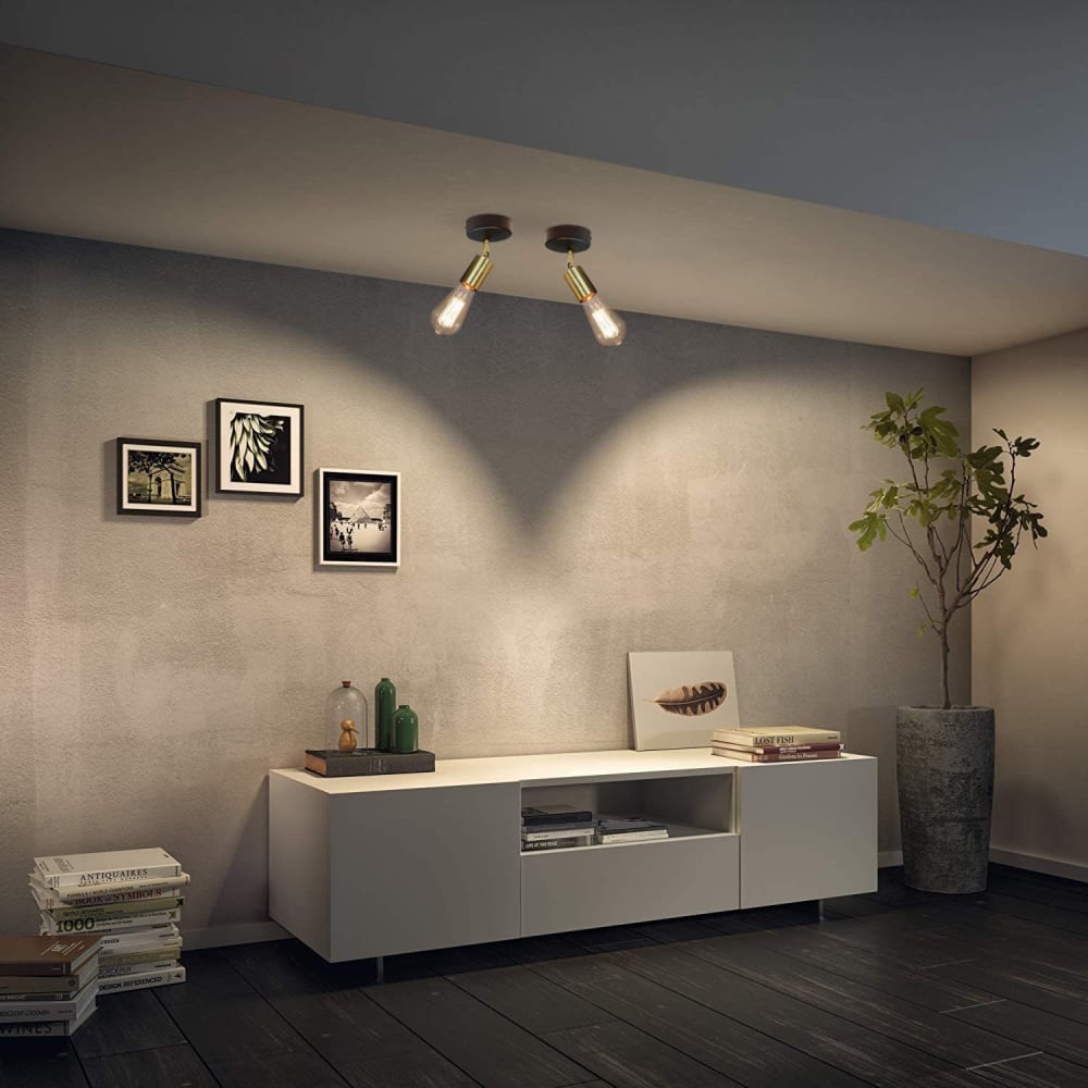 Spot de plafond en fer doré 9x9x14cm e27 — vue 4